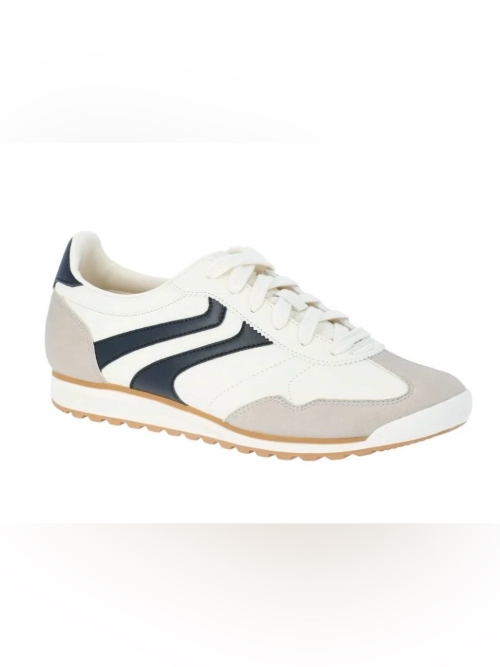 NO BOUNDARIES, Size 8, Retro Cream & Black Casual Sneakers